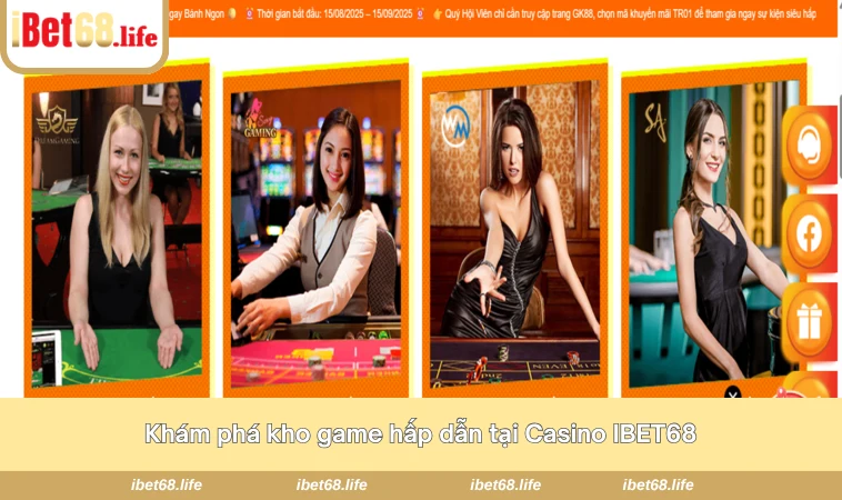 Khám phá kho game hấp dẫn tại Casino IBET68