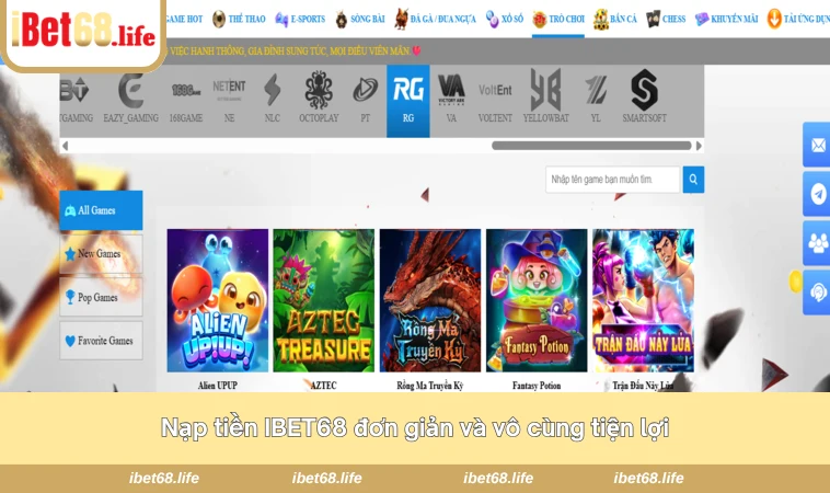 Nạp tiền IBET68 đơn giản và vô cùng tiện lợi