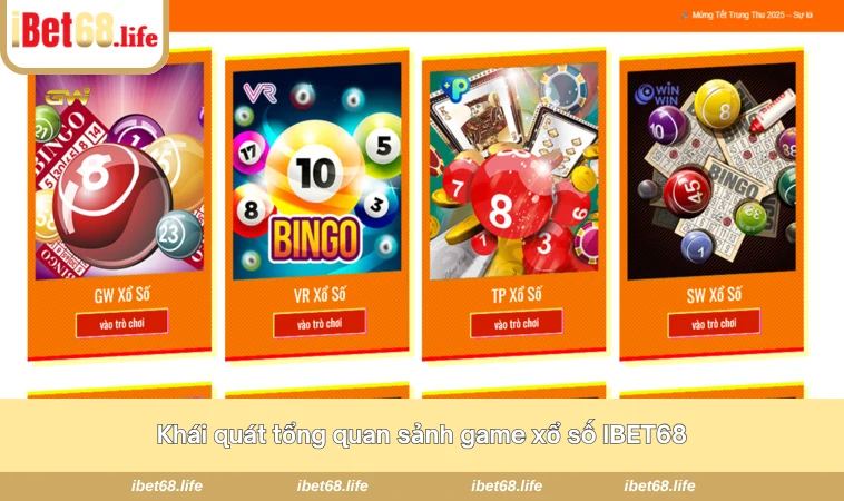 Khái quát tổng quan sảnh game xổ số IBET68